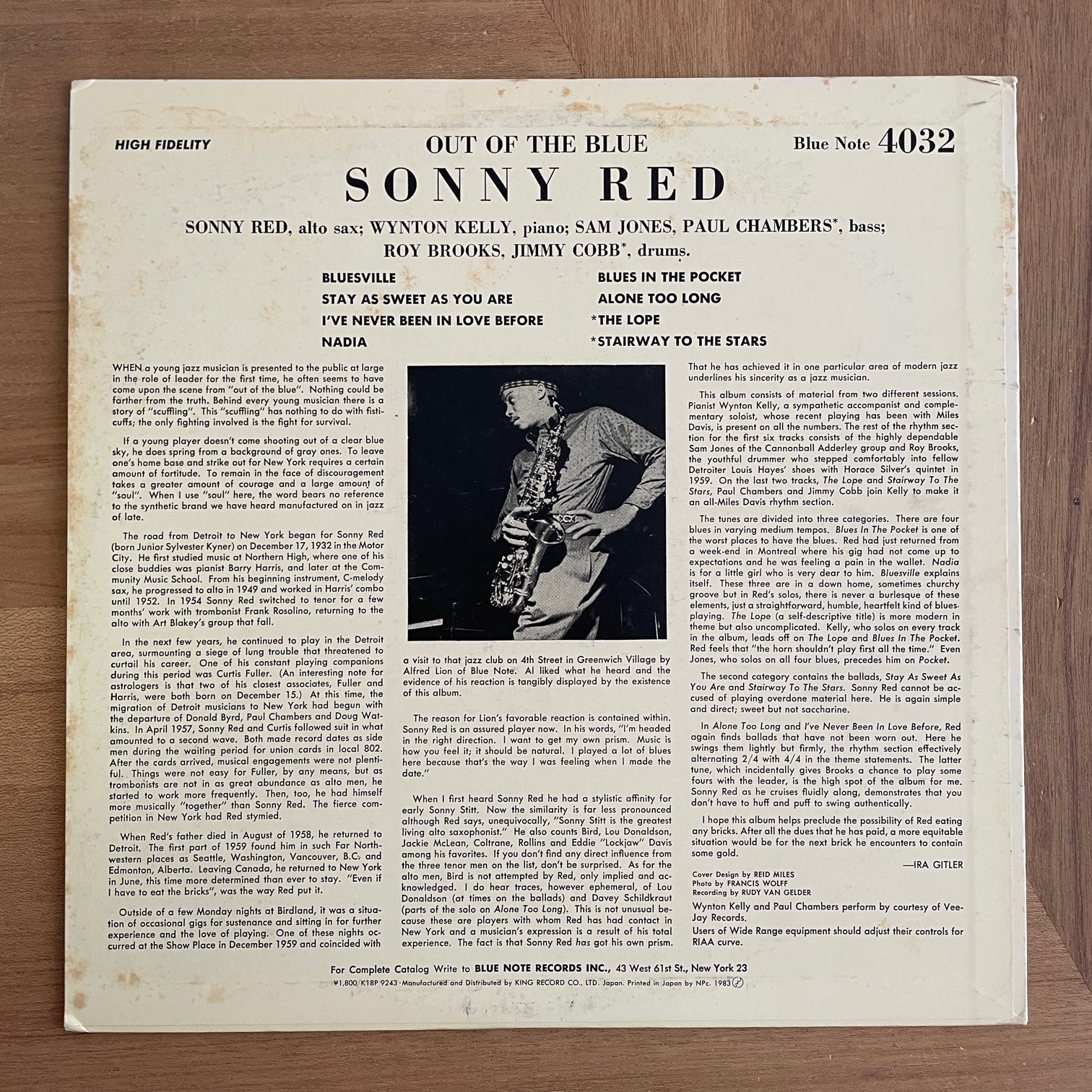 sonny RED out of the BLUE オリジナル Sonny Red – Out Of The Blue – Vinyl (LP, Album, Mono), 1960